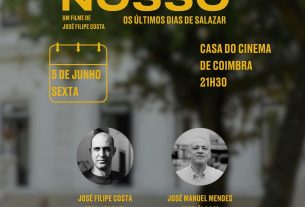 José Filipe Costa apresenta 'Pai Nosso: Os Últimos Dias de Salazar' na Casa do Cinema de Coimbra
