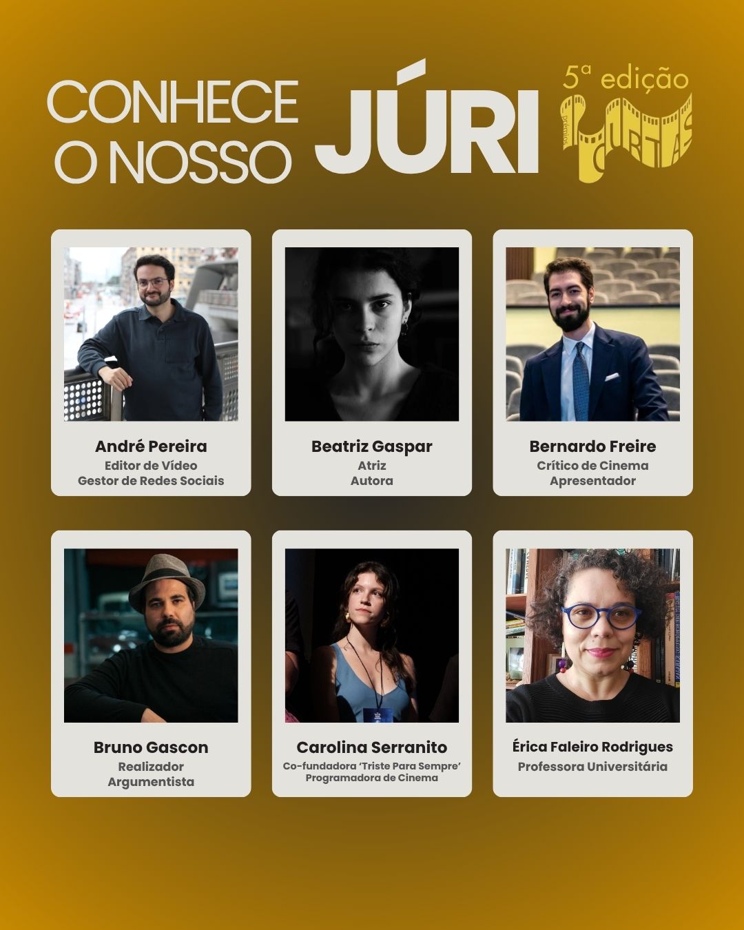 Júri da 5.ª edição dos Prémios Curtas
